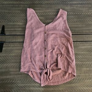 pink button tee